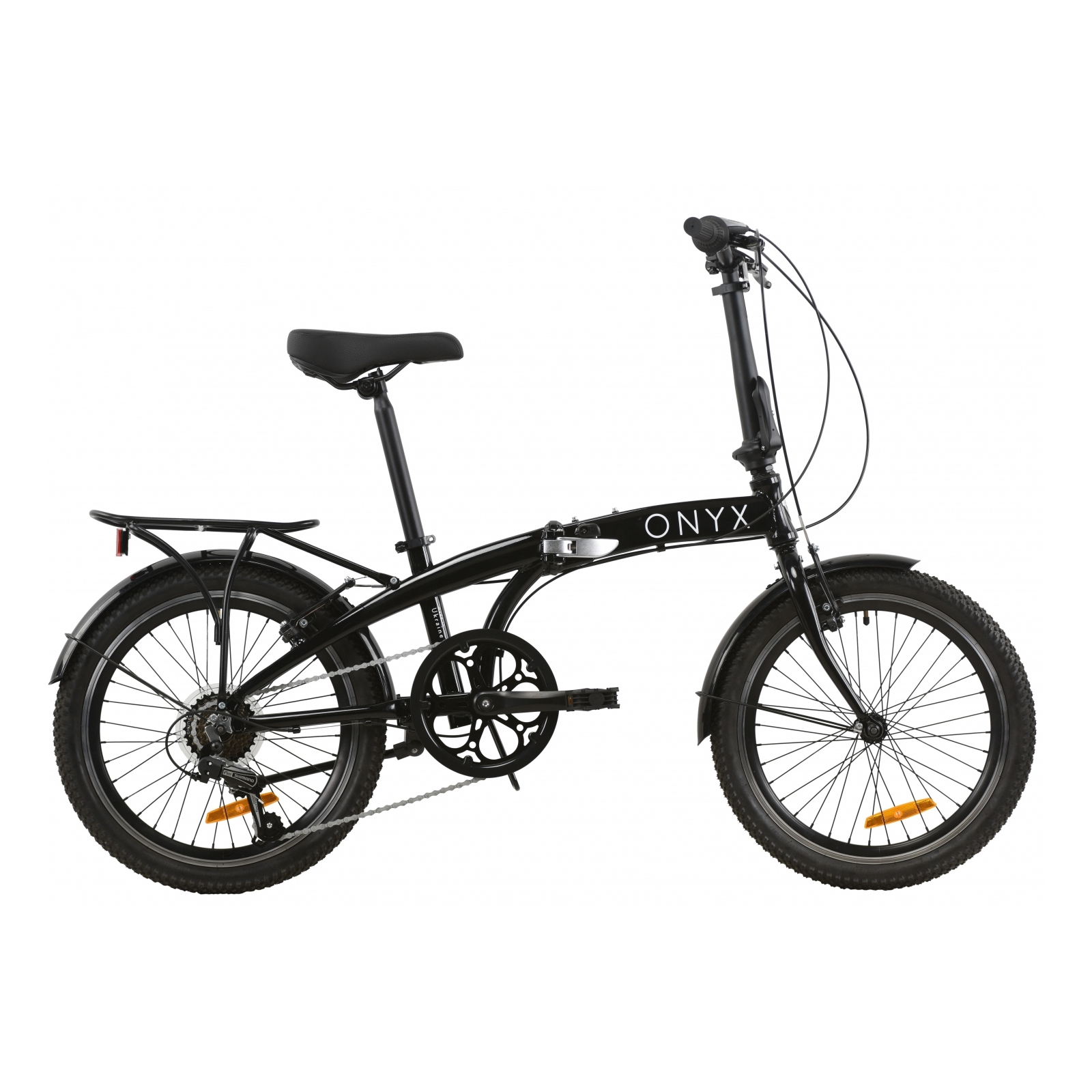 Велосипед Dorozhnik 20" ONYX рама-12,5" Al 2020 складной, черный с багажником (OPS-D-20-031)