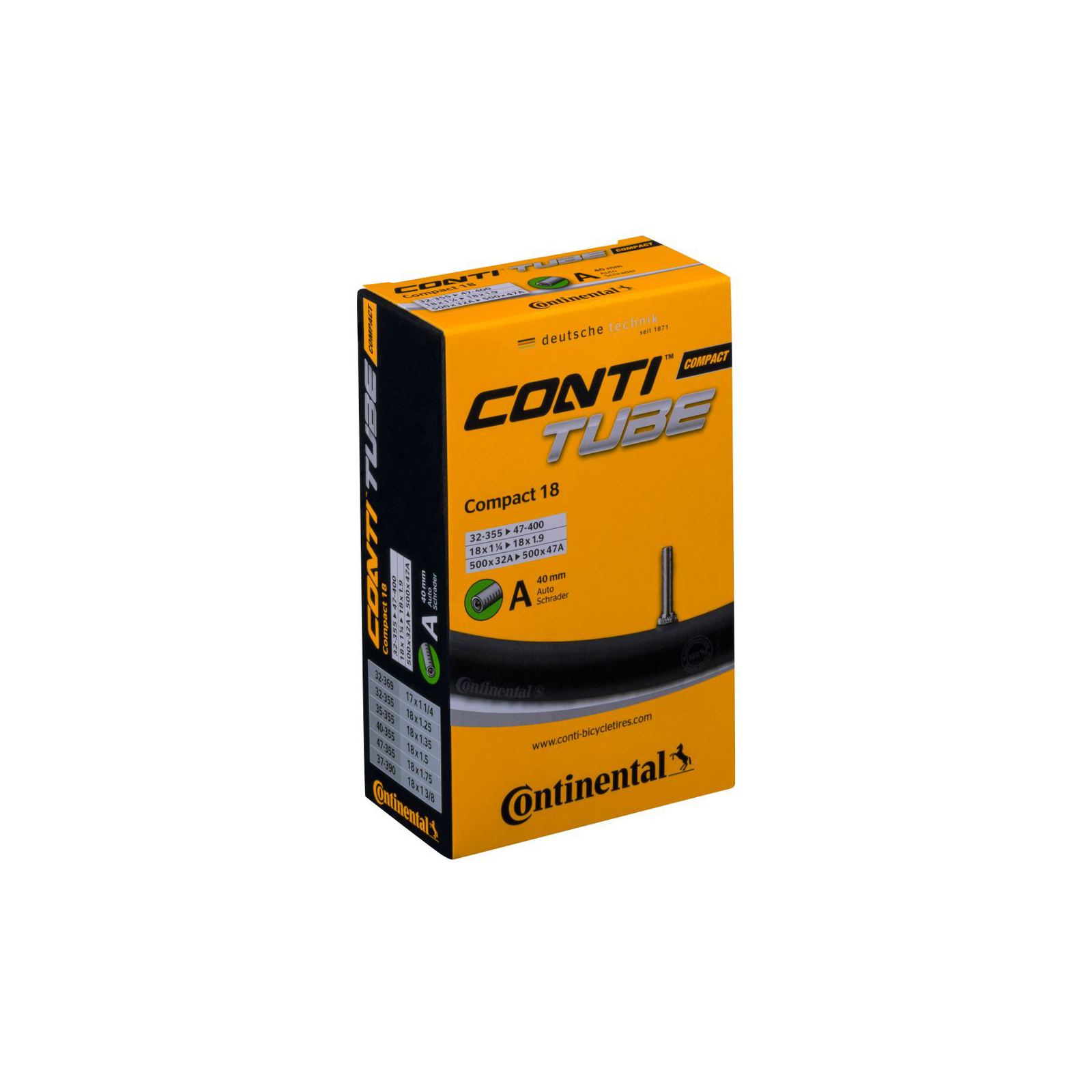 Велосипедна камера Continental Compact 18" 32-355 / 47-400 RE AV40mm (180026)