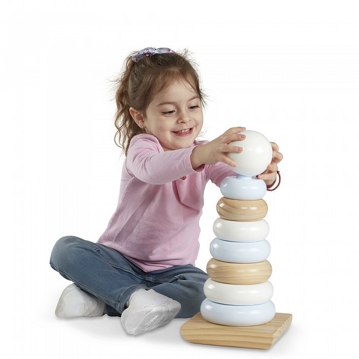 Розвиваюча іграшка Melissa&Doug Величезна натуральна дерев'яна пірамідка (MD30540) зображення 3