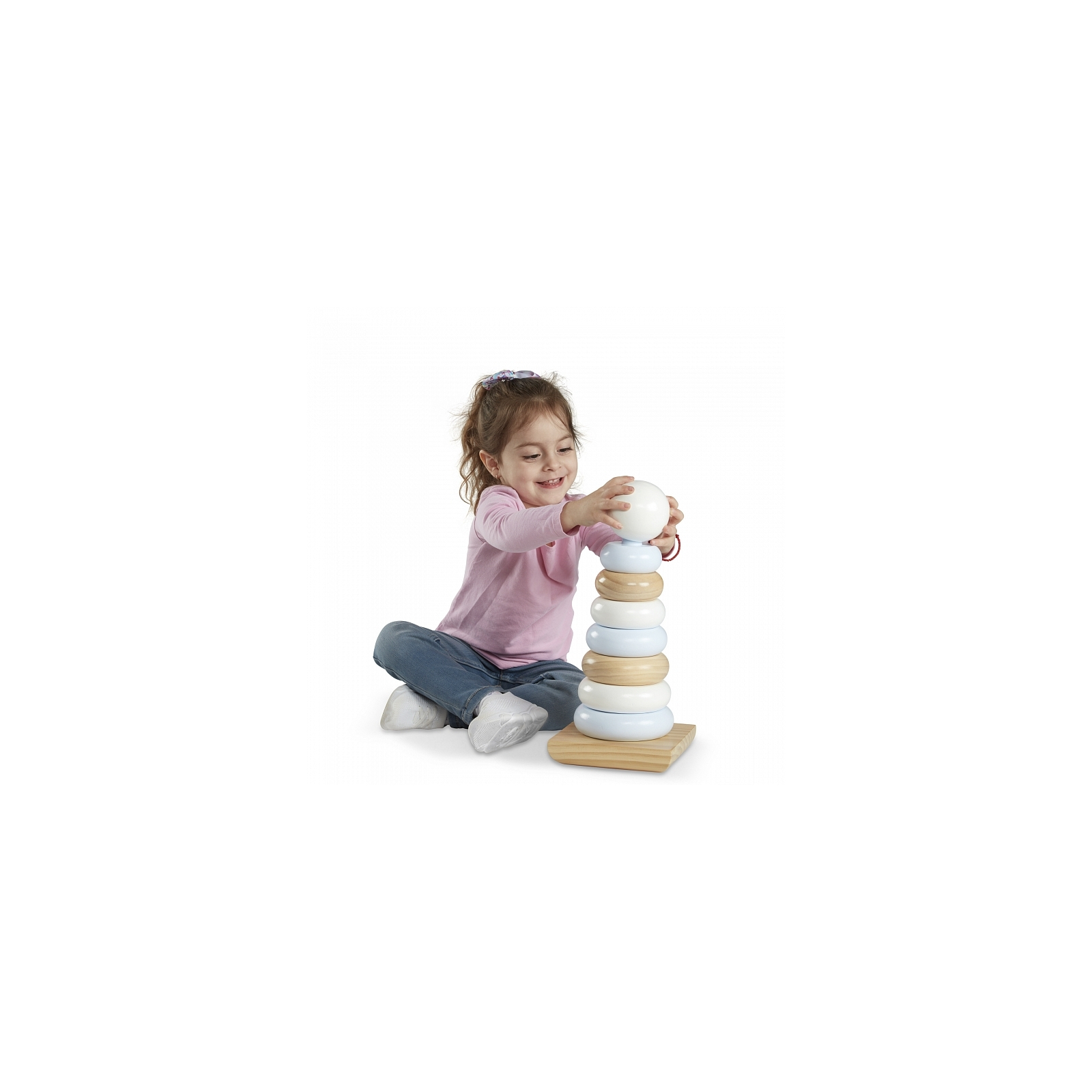 Развивающая игрушка Melissa&Doug Огромная натуральная деревянная пирамидка (MD30540) изображение 3
