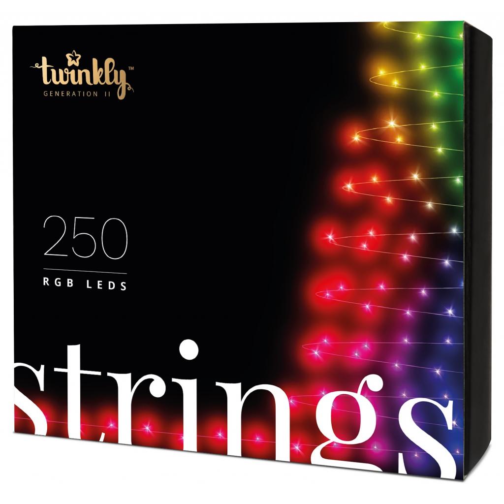 Гірлянда Twinkly Smart LED Strings RGB 250, BT+WiFi, Gen II, IP44 кабель чор (TWS250STP-BEU)