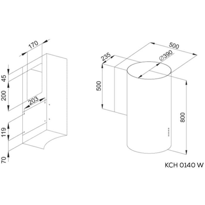 Вытяжка кухонная Kernau KCH 0140 W изображение 2