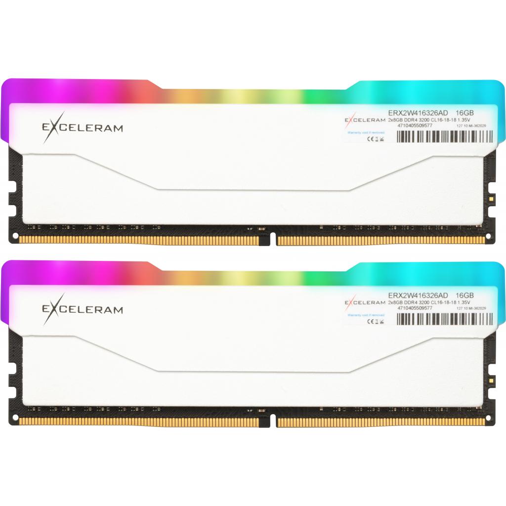Модуль пам'яті для комп'ютера DDR4 16GB (2x8GB) 3200 MHz RGB X2 Series White eXceleram (ERX2W416326AD)