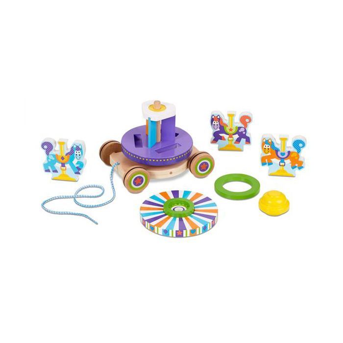 Розвиваюча іграшка Melissa&Doug Перша дерев'яна іграшка Карусель (MD13616) зображення 3