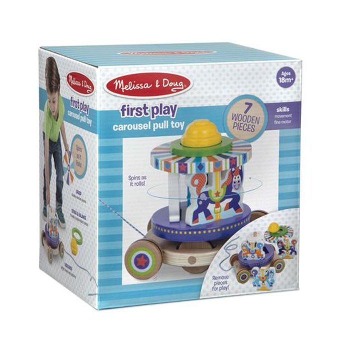 Розвиваюча іграшка Melissa&Doug Перша дерев'яна іграшка Карусель (MD13616) зображення 5