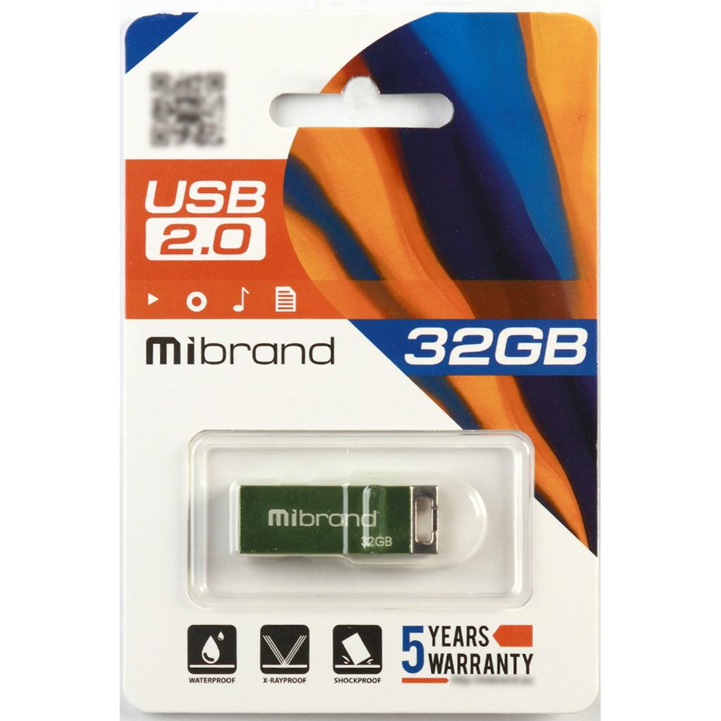 USB флеш накопитель Mibrand 32GB Сhameleon Light Green USB 2.0 (MI2.0/CH32U6LG) изображение 2