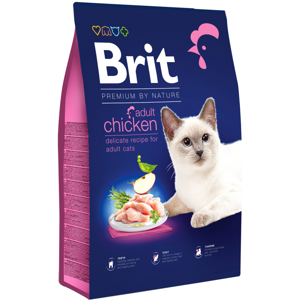 Сухой корм для кошек Brit Premium by Nature Cat Adult Chicken 8 кг (8595602553204)