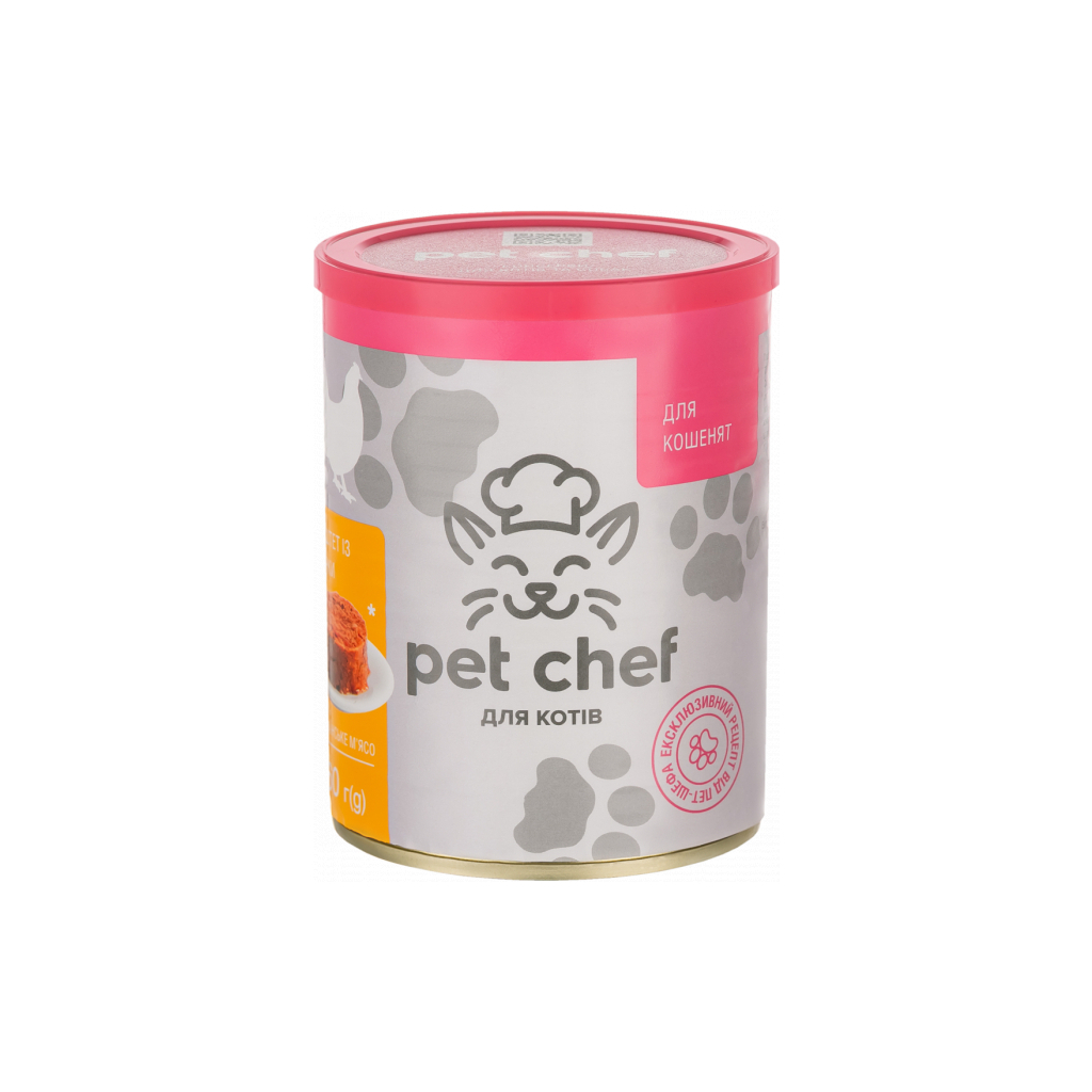 Паштет для котів Pet Chef з куркою для кошенят 360 г (4820255190389)