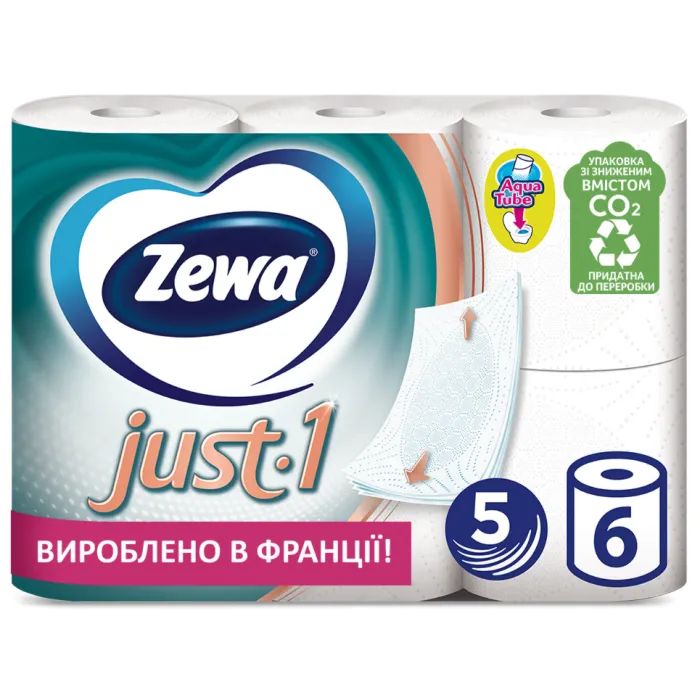 Туалетная бумага Zewa Just 1 5 слоев 6 рулонов (7322541189314)