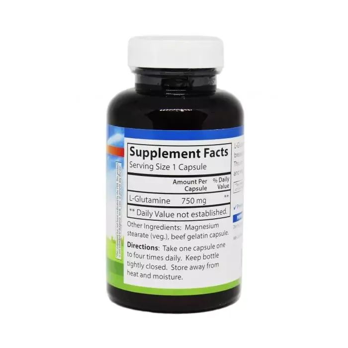 Амінокислота Carlson Глютамін 750мг, L-Glutamine, 90 капсул (CL6821) зображення 2