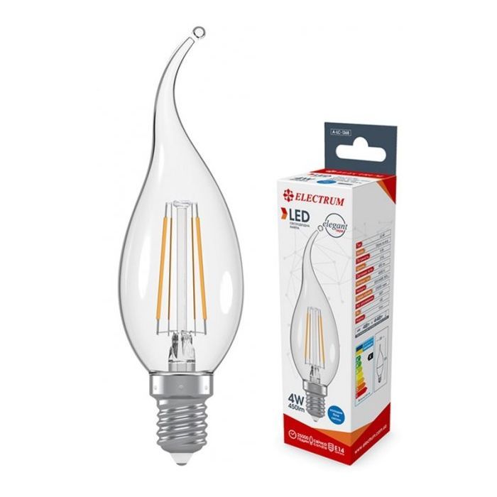 Лампочка Electrum C37 4W GL LC- 4F Е14 4000K (A-LC-1367)