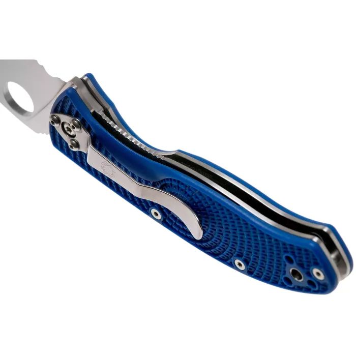 Нож Spyderco Tenacious S35VN полусеррейтор Blue (C122PSBL) изображение 6