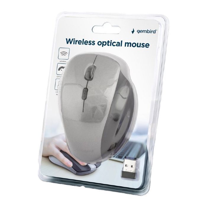 Мышка Gembird MUSW-6B-02-BG Wireless Black-Spacegrey (MUSW-6B-02-BG) изображение 3