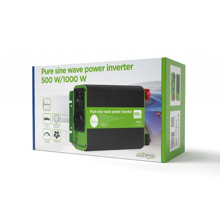 Автомобільний інвертор 12V/230V 500W (1000W peak power) чиста синусоїда EnerGenie (EG-PWC-PS500-01) зображення 8