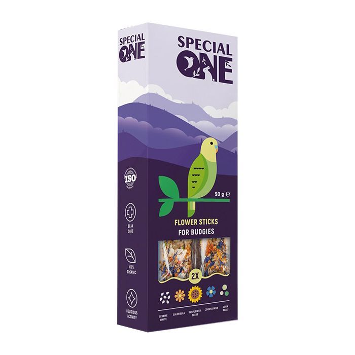 Вітаміни для птахів Special One Палички "Квіткові" для хвилястих папуг 90 г (4823082423477)