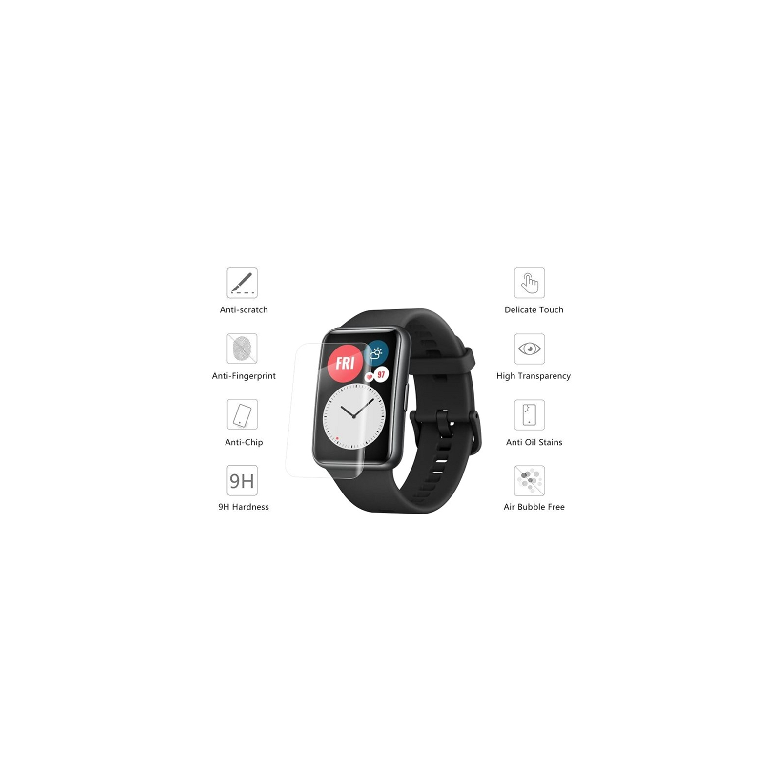 Пленка защитная Drobak Ceramics Huawei Watch Fit (2 шт) 313122 (313122) изображение 2