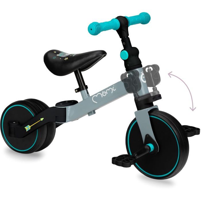 Беговел MoMi Loris 3 в 1 велосипед Grey-Turquoise (ROBI00041) изображение 12