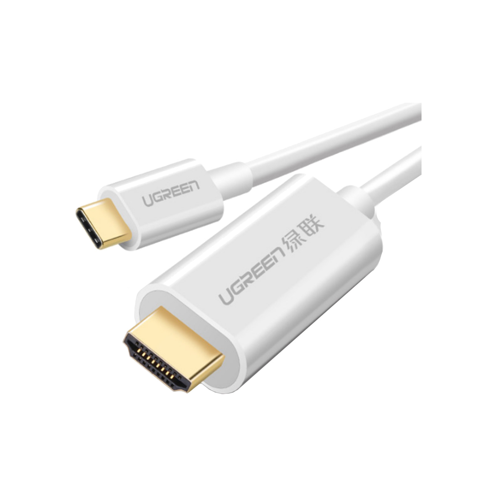 Кабель мультимедийный USB-C to HDMI 1.5m ABS Case MM121 white Ugreen (30841)