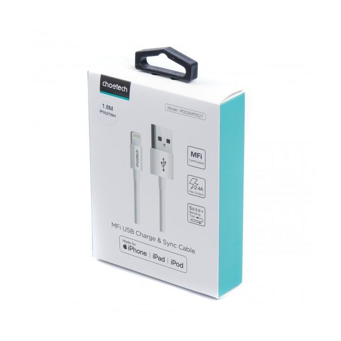 Дата кабель USB 2.0 AM to Lightning 1.8m 2.1A MFI Black Choetech (IP0027-BK) зображення 12