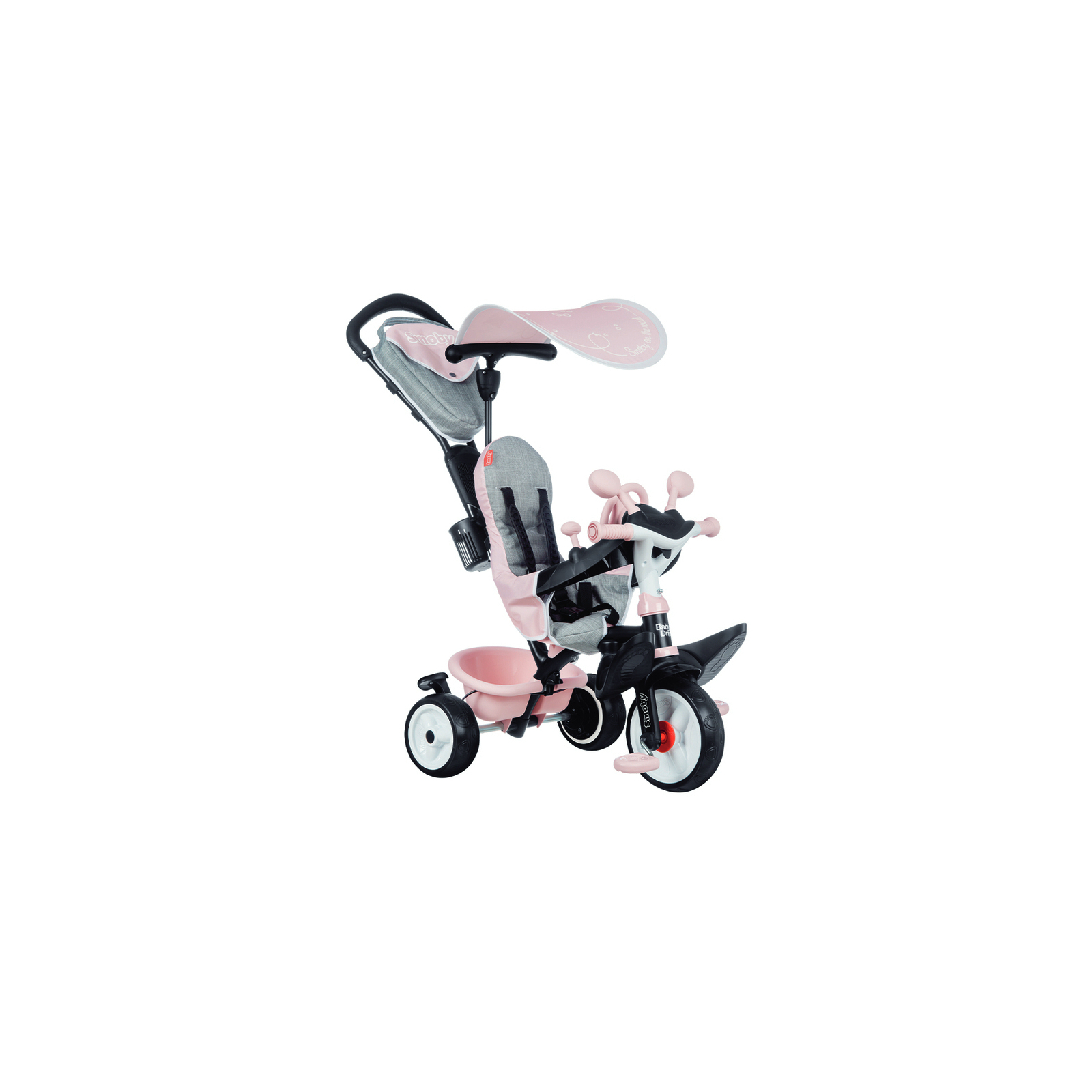 Детский велосипед Smoby Беби Драйвер с козырьком и багажником Розовый (741501) изображение 2