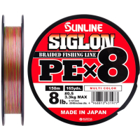 Фото - Волосінь і шнури Sunline Шнур  Siglon PE х8 150m 0.5/0.121mm 8lb/3.3kg Multi Color (1658.09. 