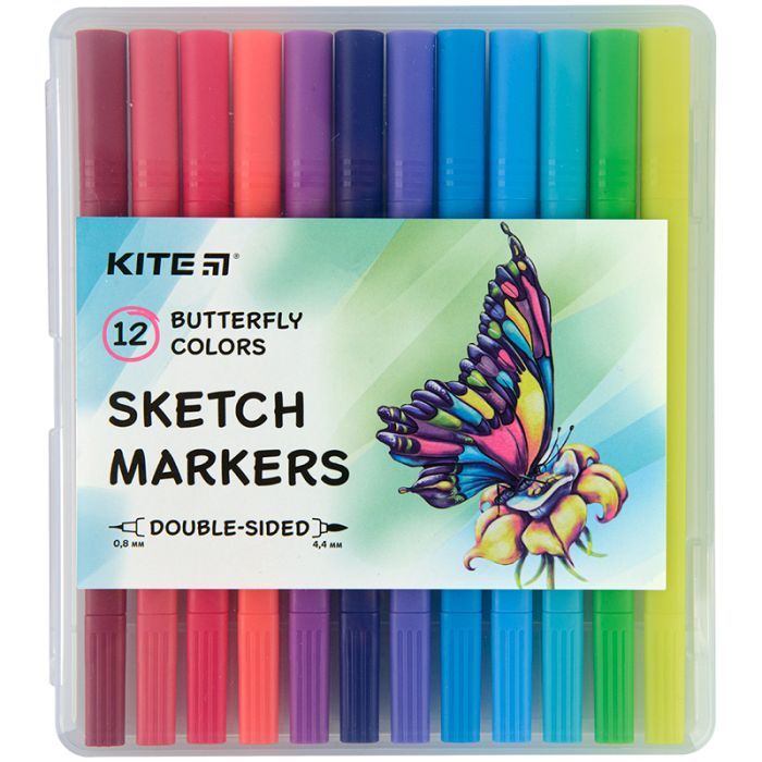 Художественный маркер Kite Скетч маркеры Butterfly, 12 цветов (K22-044-2)