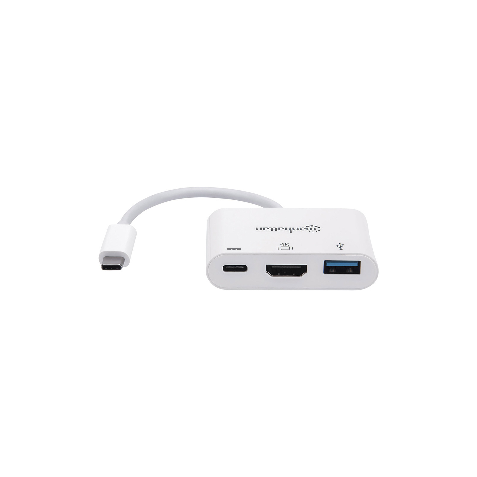Концентратор Intracom USB3.1 Type-C to HDMI/USB 3.0/PD 60W 4-in-1 White Manhattan (152945) изображение 3