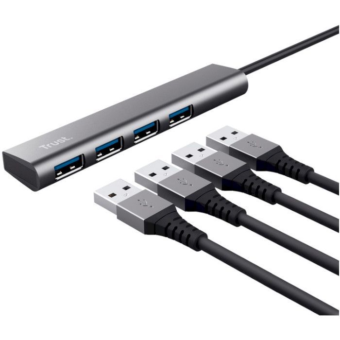 Концентратор Halyx 4-Port USB-A 3.2 Grey Trust (24947_TRUST) изображение 6