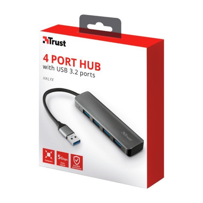 Концентратор Halyx 4-Port USB-A 3.2 Grey Trust (24947_TRUST) изображение 7