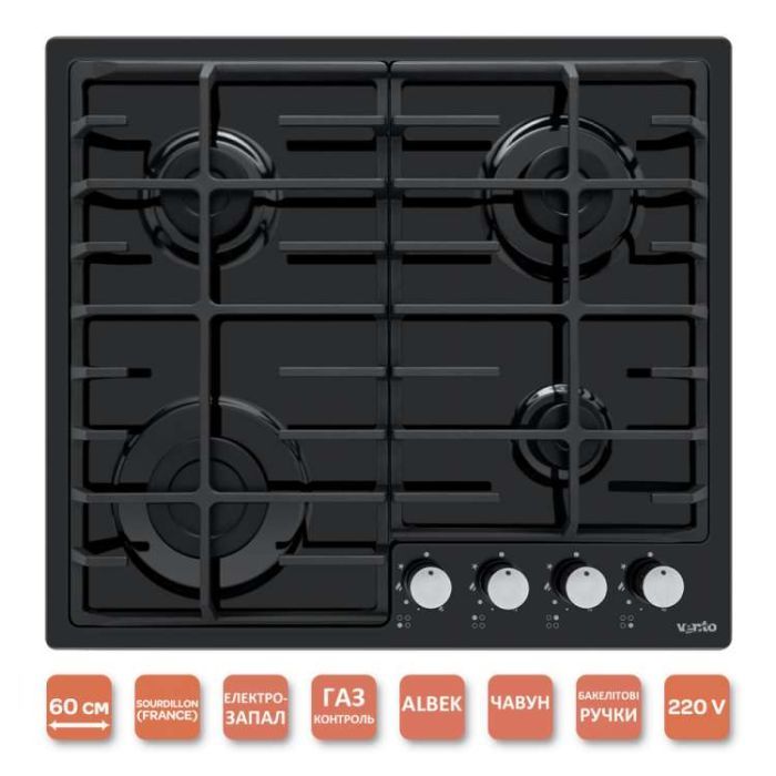 Варочна поверхня Ventolux HG640-DA3 CS (BK) зображення 7