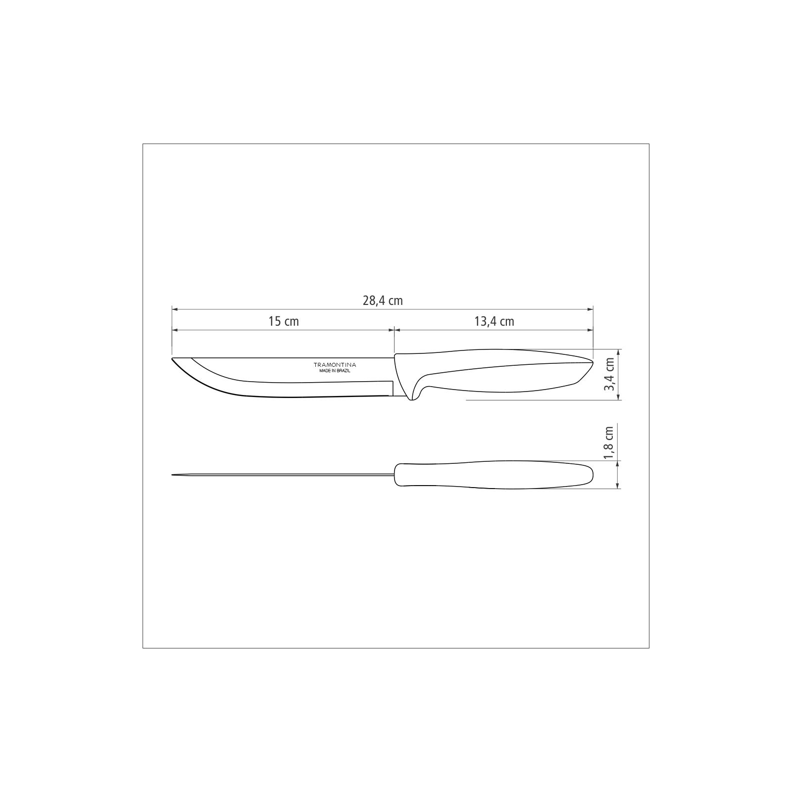 Кухонный нож Tramontina Plenus Light Grey Meat 152 мм (23423/136) изображение 5