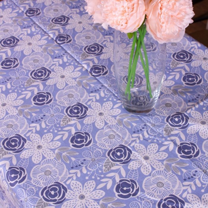 Скатерть MirSon Рогожа №203 Blue Flowers 130x130 см (2200006737841) изображение 2