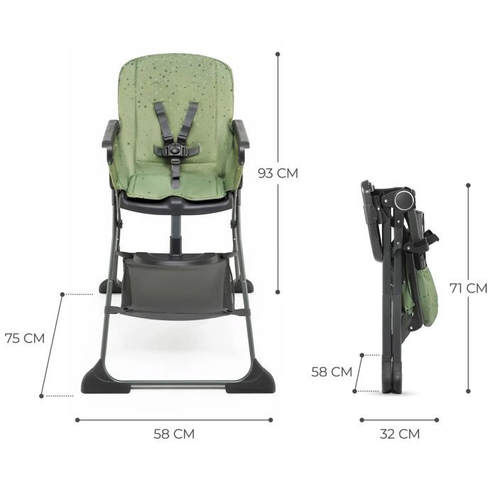 Стілець для годування Kinderkraft Foldee Green (5902533922444) зображення 7