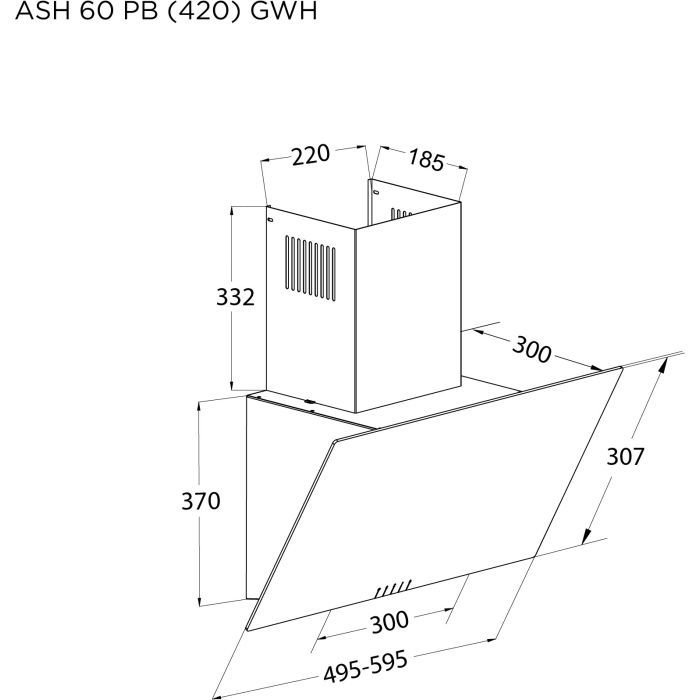 Вытяжка кухонная Pyramida ASH 60 PB (420) GWH изображение 9