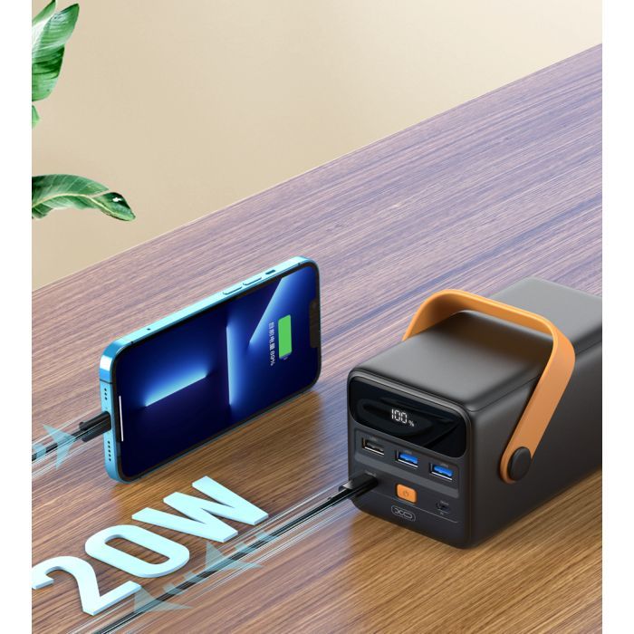 Батарея универсальная XO 50000mAh, PD/20W, QC3.0/22.5W, flashlight, Input(Type-C,MicroUSB), Output(3*USB,Type-C) (XO-PR168 / 29187) изображение 5