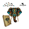 Пазл Ukropchik деревянный тропический слон size - M в коробке с набором-рамкой (Tropical Elephant A4)