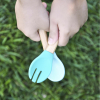 Набор детской посуды MinikOiOi Dig In - Bubble Beige ложка и вилка силиконовая (101060060) изображение 7