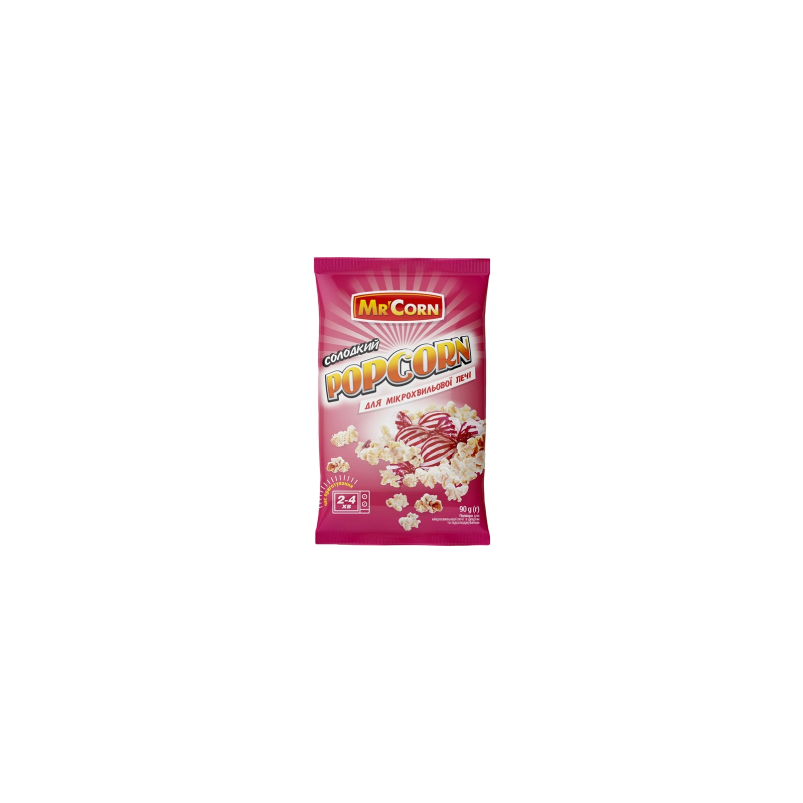 Попкорн Mr'Corn солодкий для мікрохвильової печі 90 г (4820183270474) зображення 2