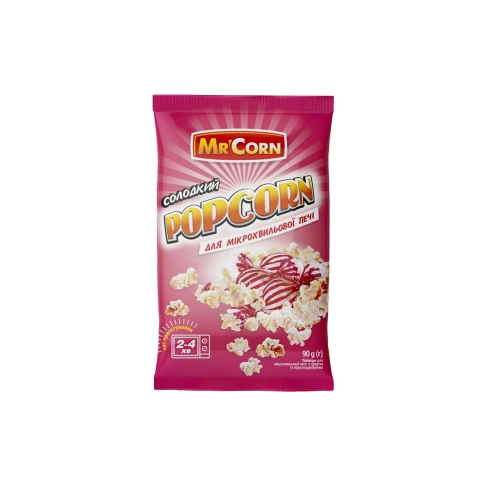 Попкорн Mr'Corn солодкий для мікрохвильової печі 90 г (4820183270474)