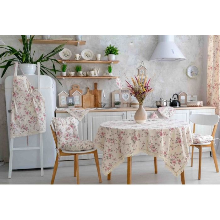 Скатерть Прованс Bella Розы с кружевом 110х134 (4823093416932) изображение 2
