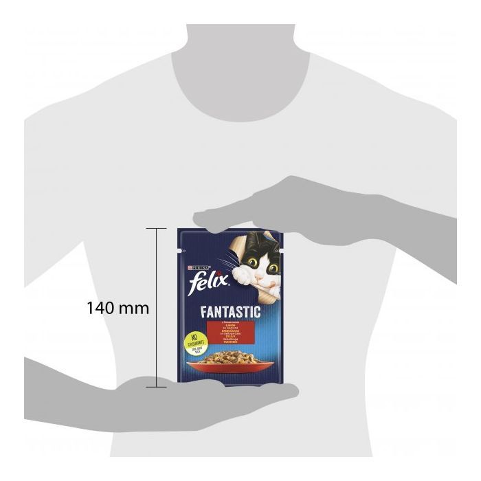 Вологий корм для кішок Purina Felix Fantastic з яловичиною в желе 85 г (7613039838624) зображення 3