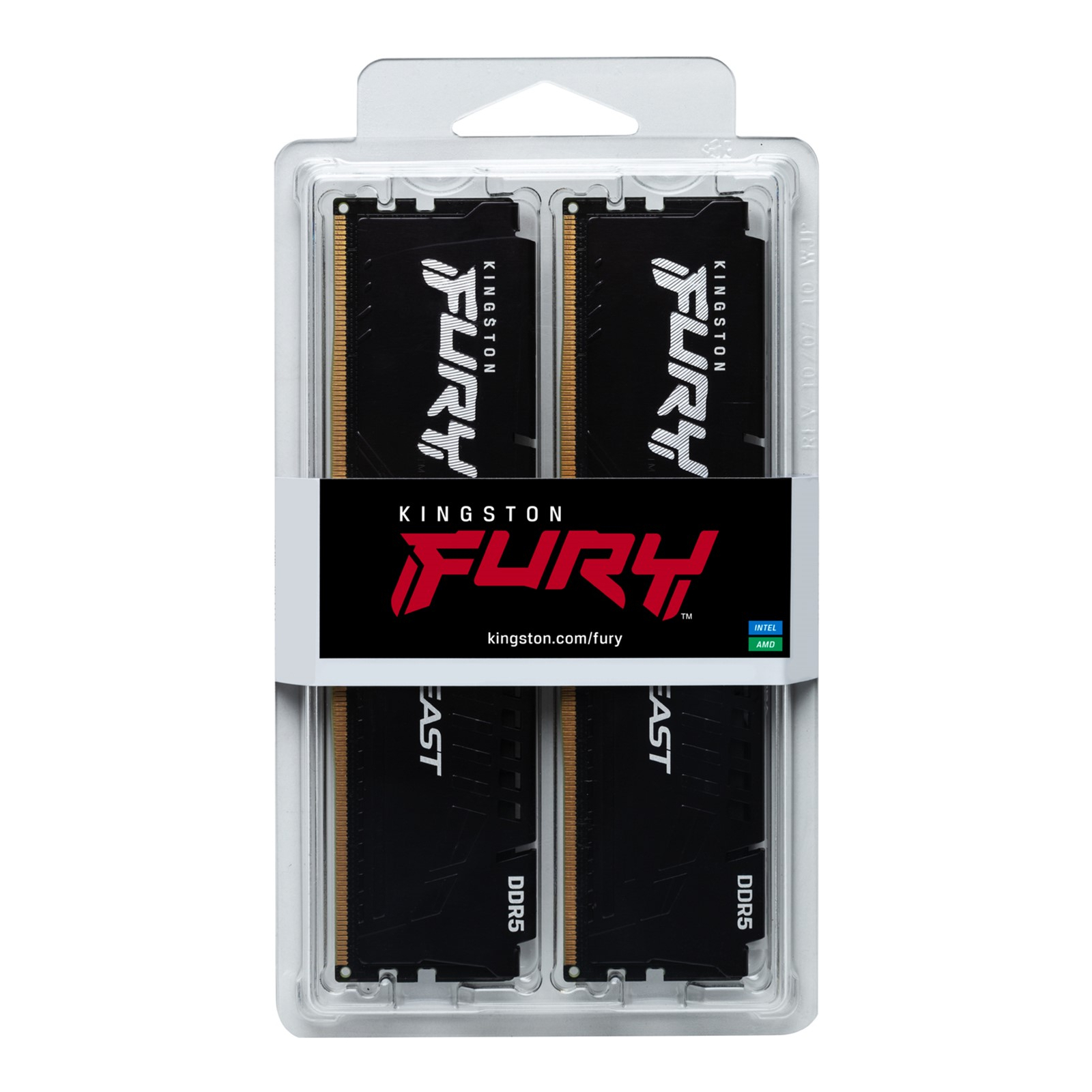 Модуль пам'яті для комп'ютера DDR5 64GB (2x32GB) 4800 MHz FURY Beast Black Kingston Fury (ex.HyperX) (KF548C38BBK2-64) зображення 5