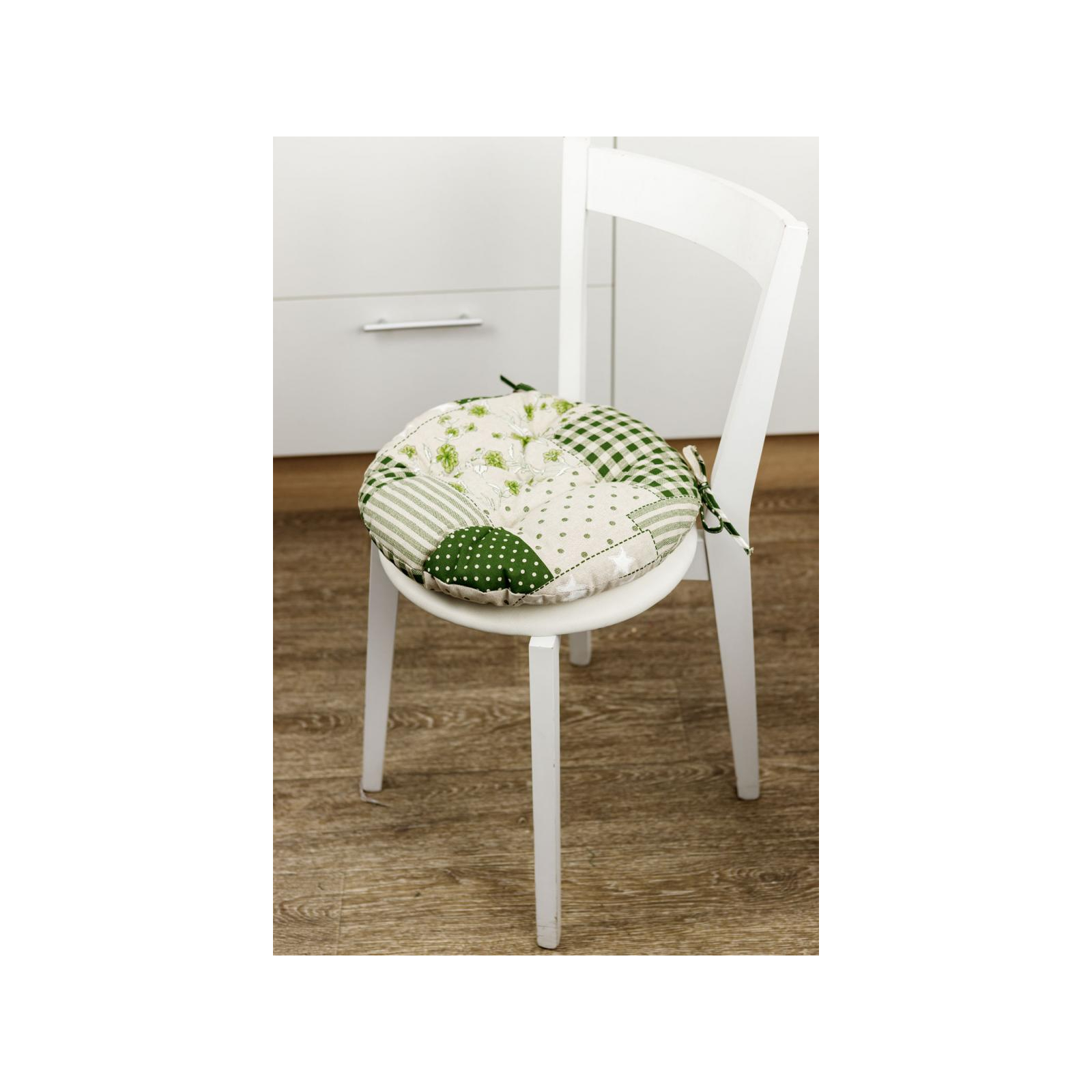 Подушка на стул Прованс Пэчворк зеленый Хозяйка D-40 см (4823093451247) изображение 3