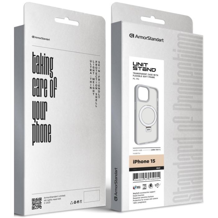 Чехол для мобильного телефона Armorstandart Unit Stand Apple iPhone 15 Black (ARM70568) изображение 2
