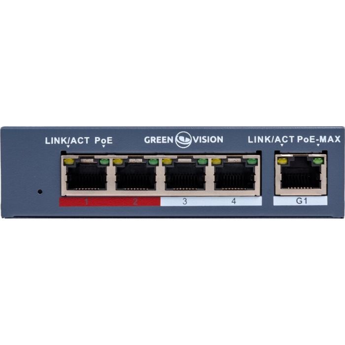 Комутатор мережевий Greenvision GV-017-AI-4+1P зображення 3
