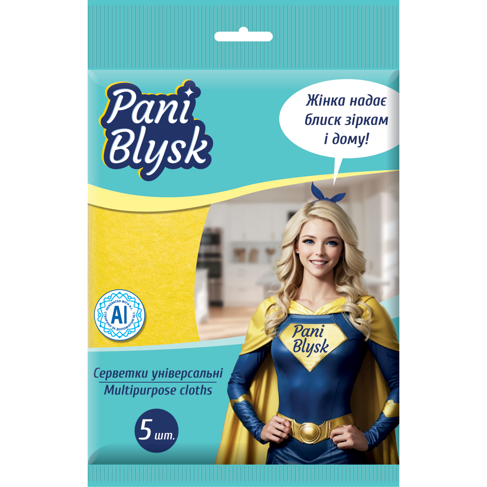 Салфетки для уборки Pani Blysk Универсальные 5 шт. (4823071661125)