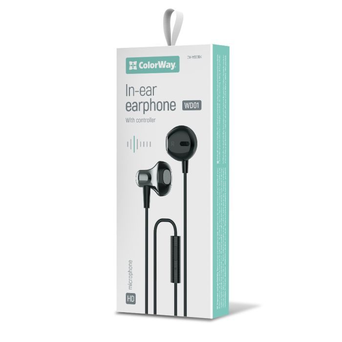 Навушники ColorWay Slim 3.5 mm Wired Earphone Blast 1 Black (CW-WD01BK) зображення 8