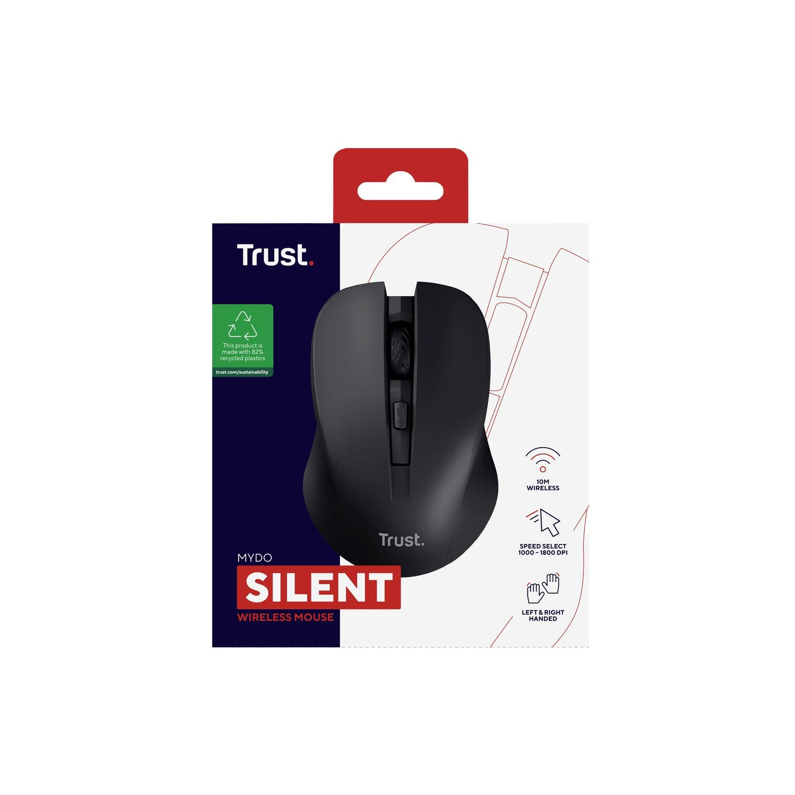Мышка Trust Mydo Silent Wireless Black (25084) изображение 9