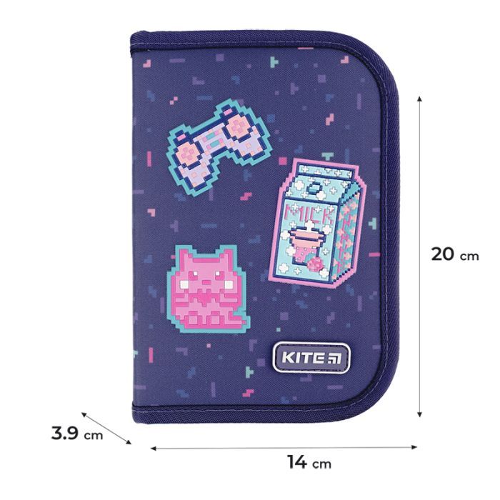 Пенал Kite Pixel Love K24-622-5, 1 отделение, 2 отворота (K24-622-5) изображение 2
