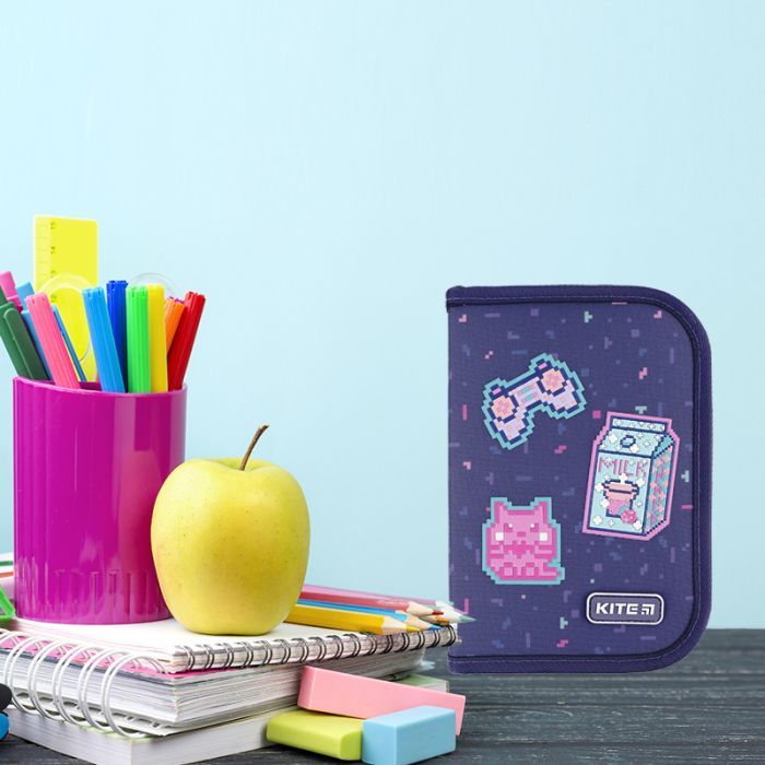 Пенал Kite Pixel Love K24-622-5, 1 отделение, 2 отворота (K24-622-5) изображение 6